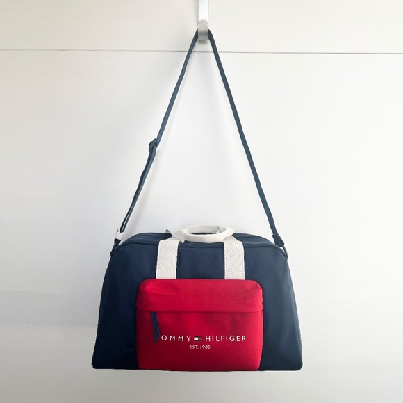 Tommy Hilfiger Duffle Bag 3 Tones: Blue, Red, White, Carry On Model# 69J8128 410 - Picture 11 of 12